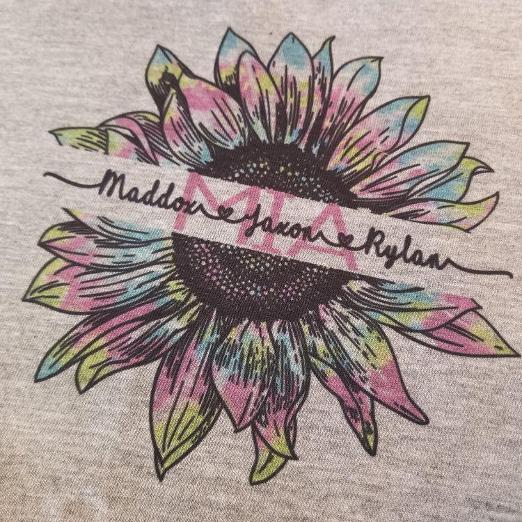 Sunflower Mom, Grandmother, Aunt t shirt
