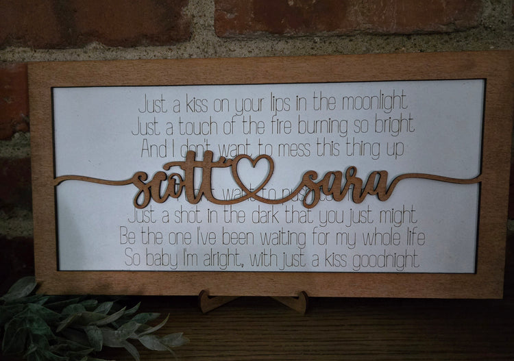 Our Song couples plaque