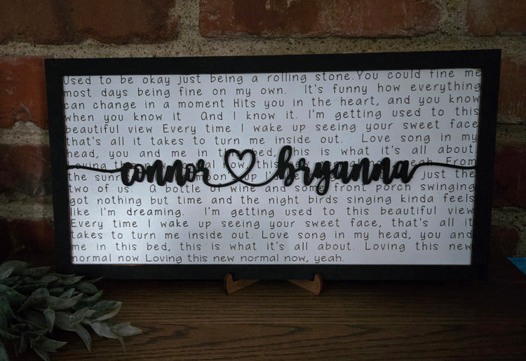 Our Song couples plaque