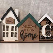 Family Home Standing Houses Centerpiece File SVG, Mantle Decor