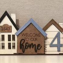 Family Home Standing Houses Centerpiece File SVG, Mantle Decor