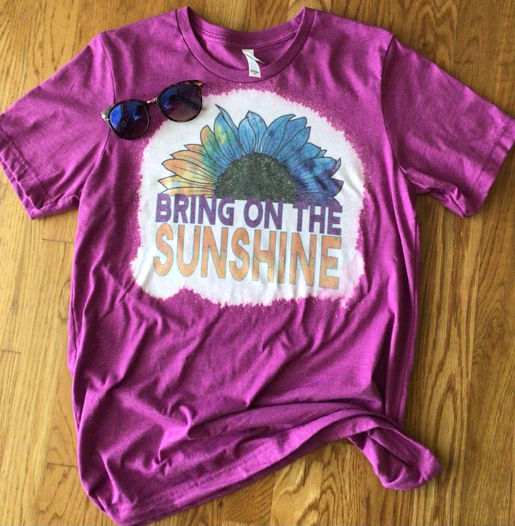 Bring on the Sunshine, summer t-shirt, bleached t-shirt,
