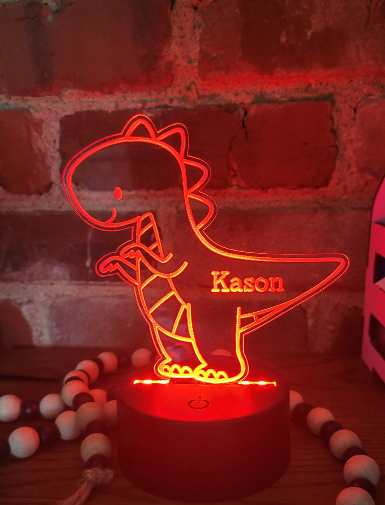 Color Changing night light dinosaur personalized