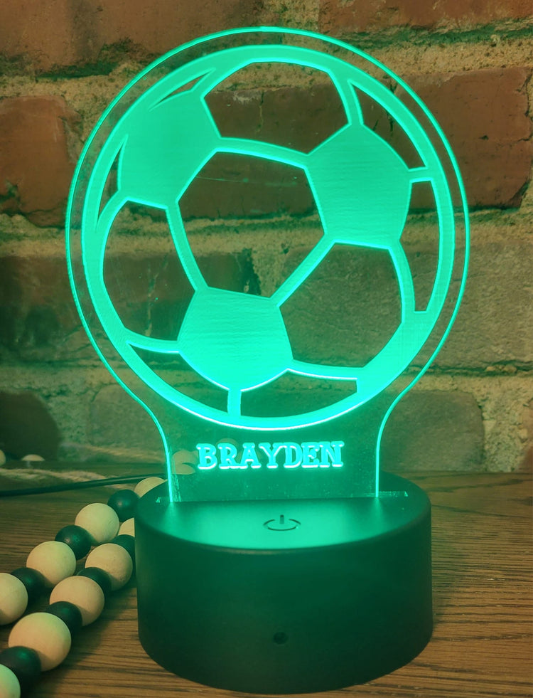 Color Changing night light soccer ball personalized