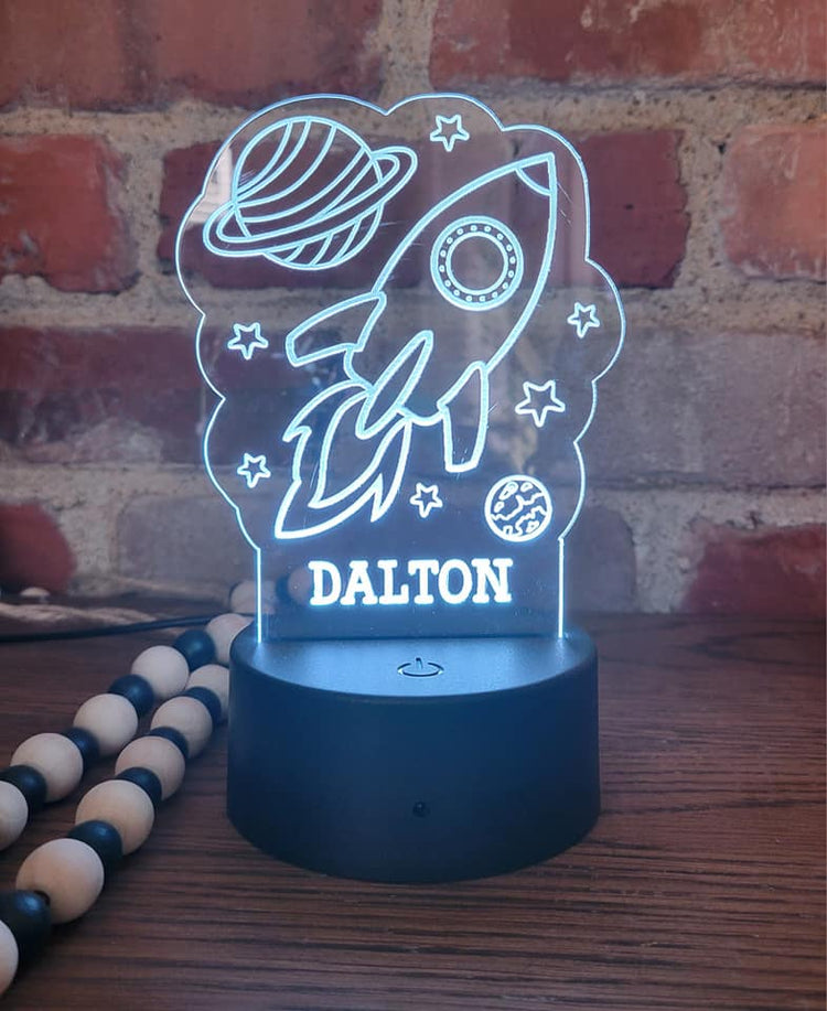Color Changing night light rocket personalized