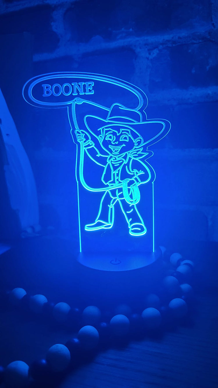 Color Changing night light cowboy roper personalized