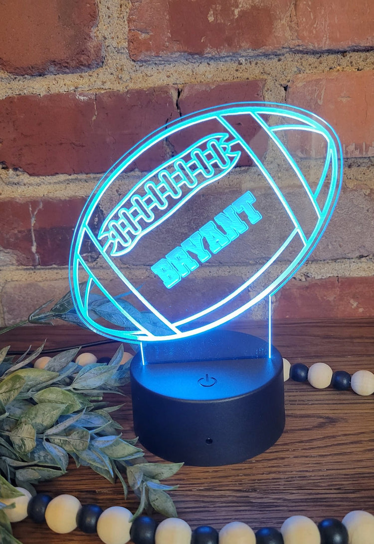 Color changing night light football personalized