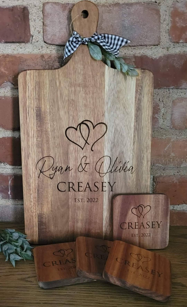 Custom Cutting Board & Coaster Set