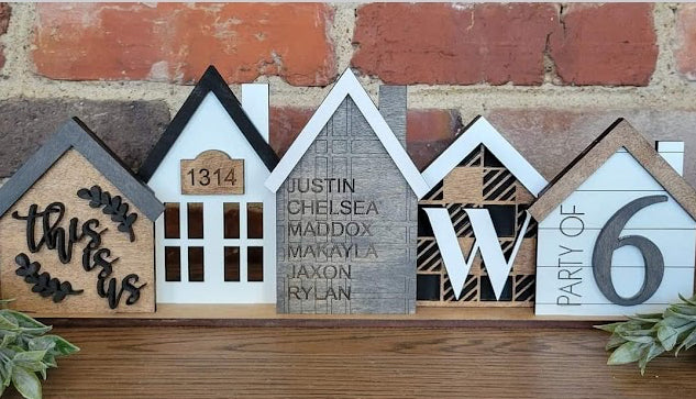 Family Home Standing houses decor personalized