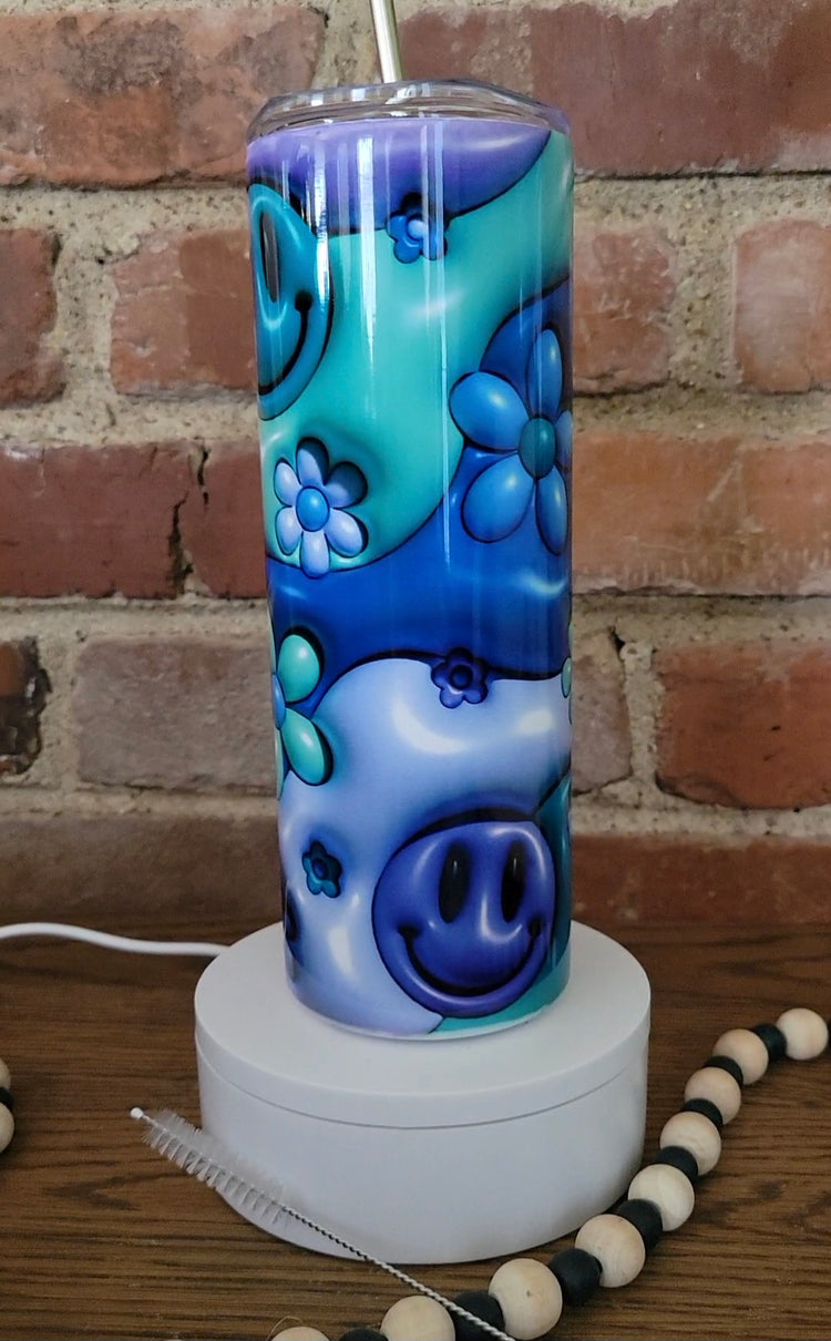 Retro happy face tumbler