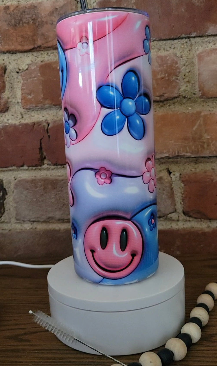 Retro happy face tumbler