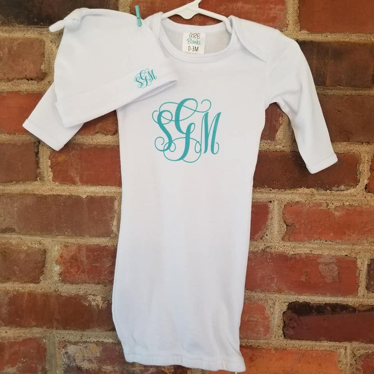Baby gown and matching accessories