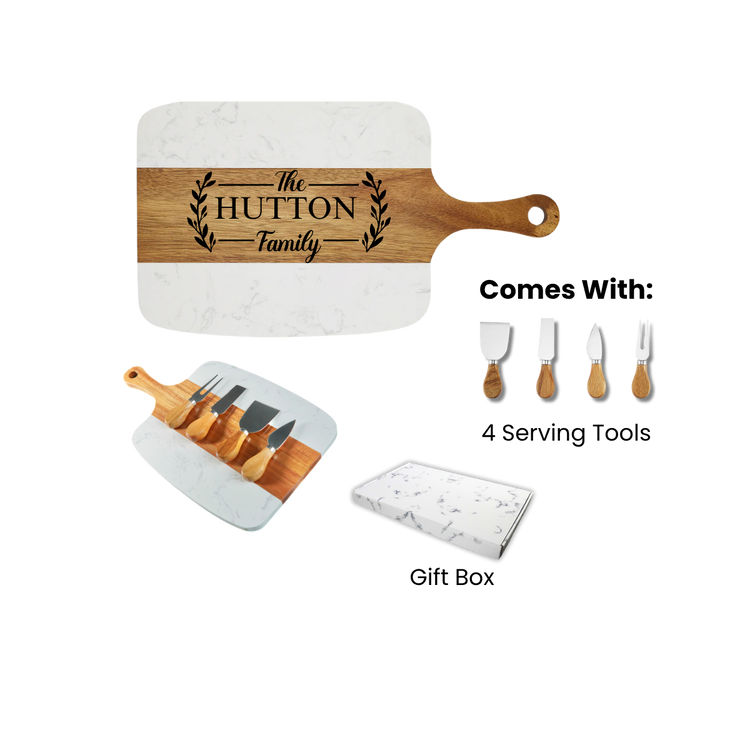 Cheese Board Set Marble and Wood