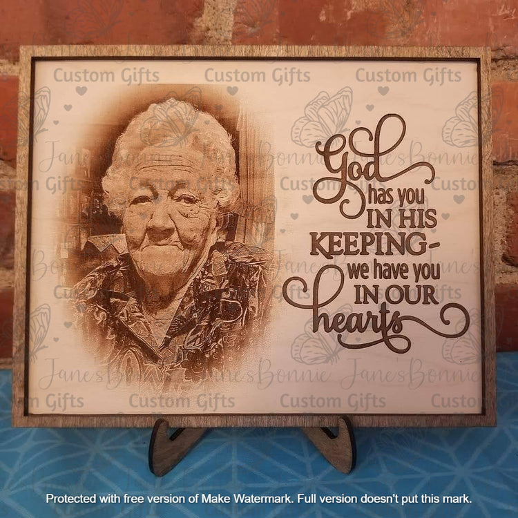 Custom engraved wood photo, photo engraved on wood, wood portrait, personalized gift, family, pets, graduation, memorial