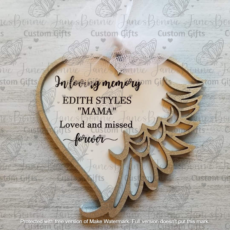 Memorial Angel Wings ornament