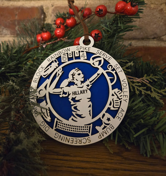 Volleyball personalized ornament