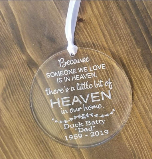 Memorial Christmas ornament acrylic