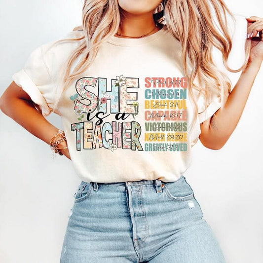She is teacher tshirt
