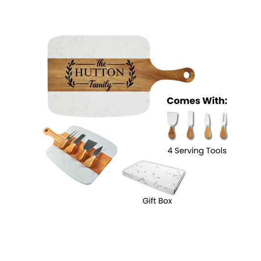 Cheese Board Set Marble and Wood